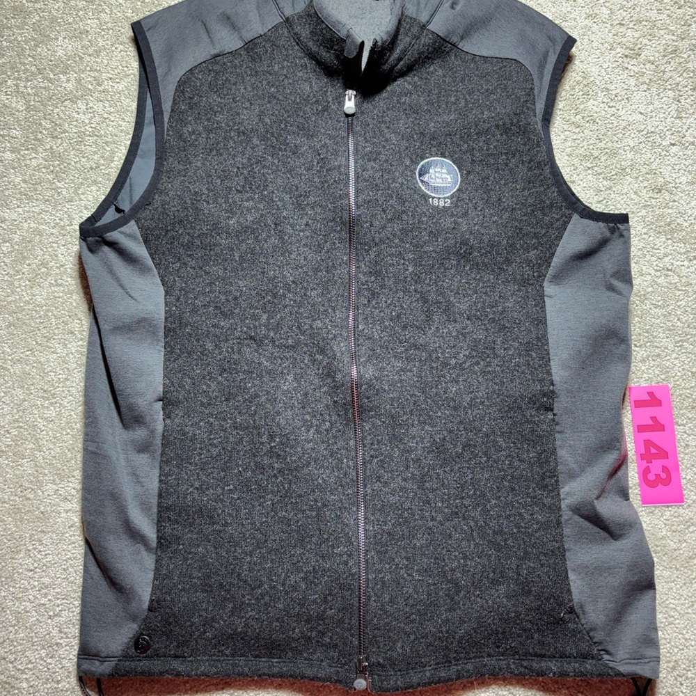Greyson Vest Mens Size Large Wolf Sequoia Lux Hybrid Full Zip golf Wool Blend